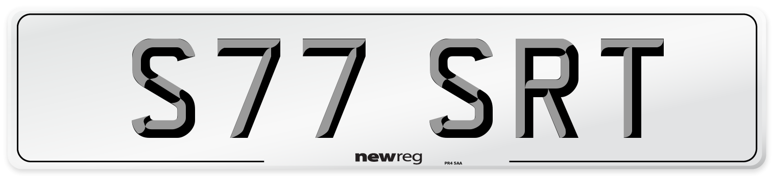 S77 SRT Number Plate from New Reg